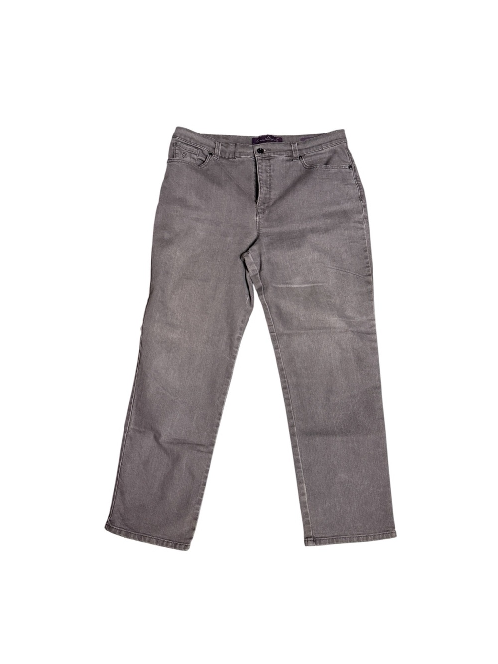 Gray Gloria Vanderbilt Amanda‎ Jeans Size 16 Straight Leg Back Pocket Detail